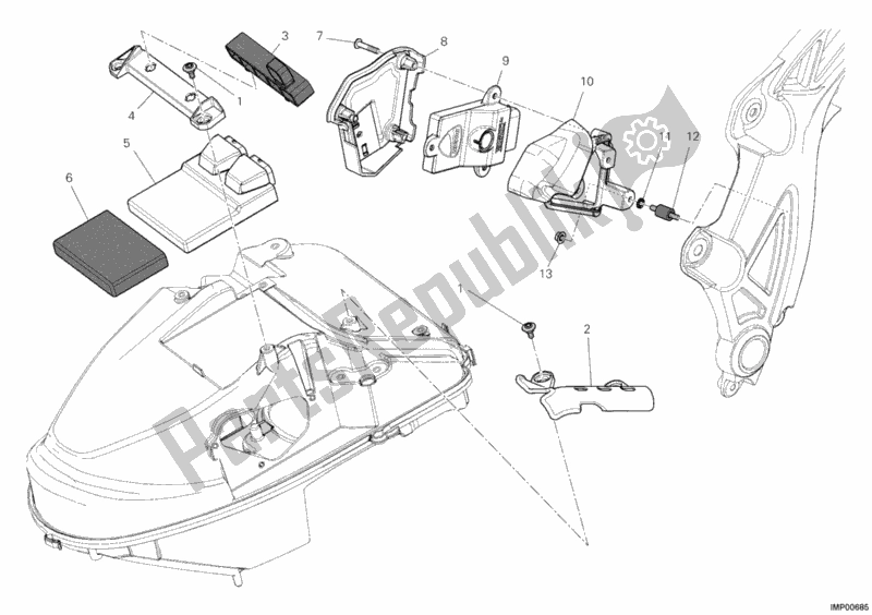 Todas as partes de Unidade De Controle Do Motor do Ducati Diavel USA 1200 2012